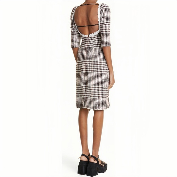 ❤️🔥NEW❤️🔥 SHUSHU/TONG Brown Check Minidress - Picture 8 of 14